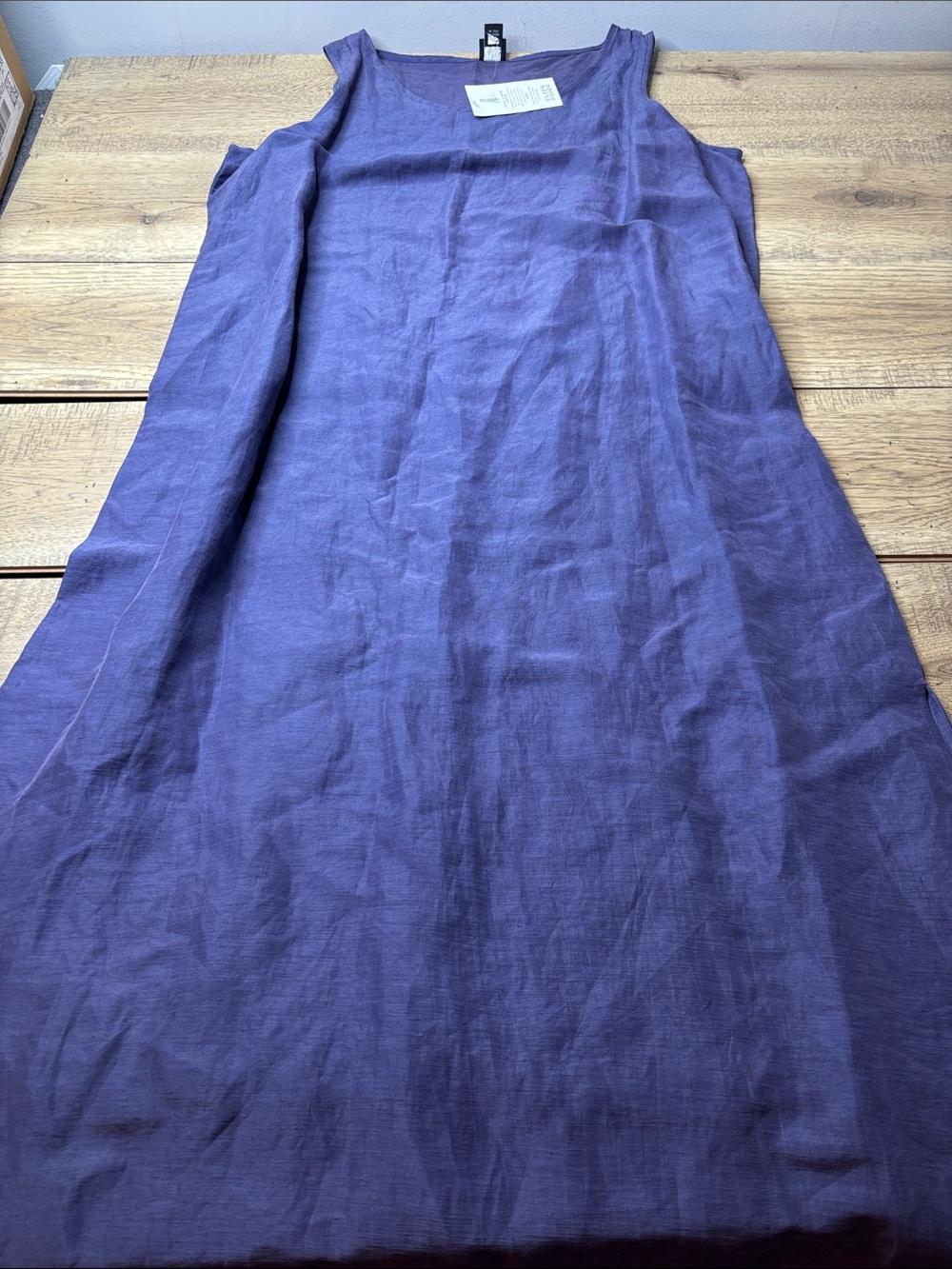 Women’s Eileen Fisher Silk/Linen Blend Sleeveless Purple ALine Dress Size 2X NWT